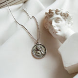 Cupid Silver Coin Necklace