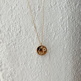 Abstract Face Circle Pendant Necklace