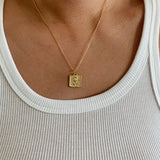 Rose Square Pendant Necklace