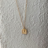 Rose gold square pendant necklace deals