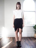 Kava Ruche Split Jersey Skirt-Black - HELLO PARRY Australian Fashion Label 