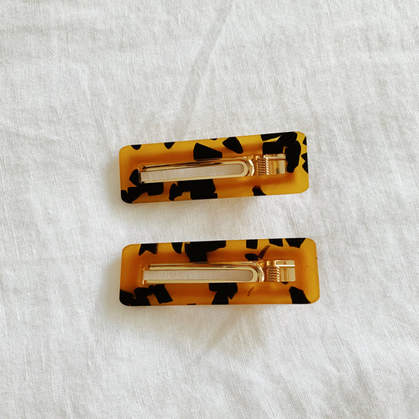 LULU HAIR CLIPS - ORANGE TORT