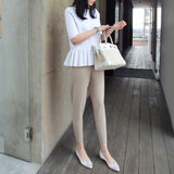 Linda White Knit Peplum Top