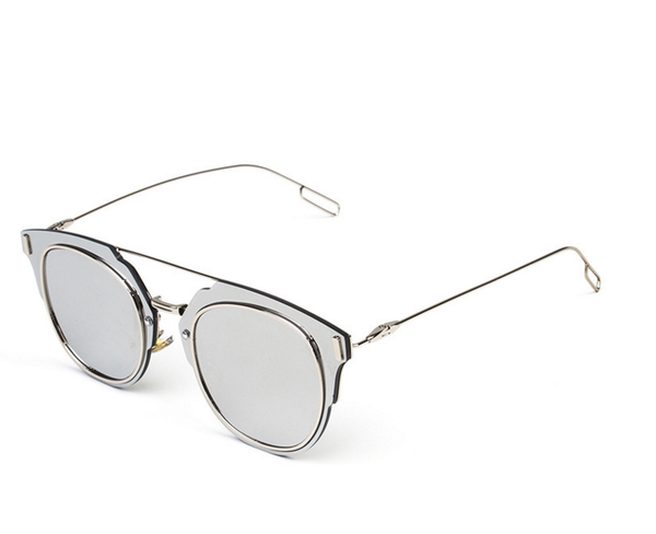 Luxembour Thin Frame Sunglasses - Metallic Mirror - HELLO PARRY Australian Fashion Label 