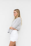 BRENDA FLUFFY CROP JUMPER- LIGHT GREY