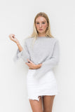 BRENDA FLUFFY CROP JUMPER- LIGHT GREY