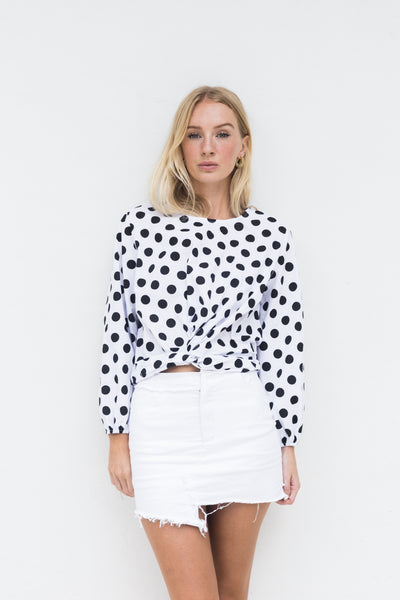 SANDRA POLKA DOT COTTON TOP