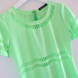 Mischa Cut-out Neon Green Shift Dress