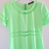Mischa Cut-out Neon Green Shift Dress