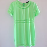 Mischa Cut-out Neon Green Shift Dress