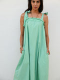 Nadia Gingham Maxi Dress- Green