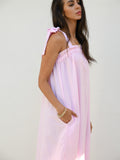 Nadia Gingham Maxi Dress- Pink