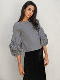 Naomi Gingham Ruffle Top