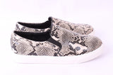 Noah Beige Snake Print Slip On Shoes