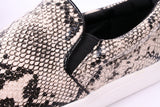 Noah Beige Snake Print Slip On Shoes