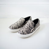 Noah Beige Snake Print Slip On Shoes