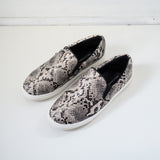 Noah Beige Snake Print Slip On Shoes