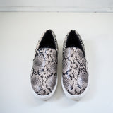 Noah Beige Snake Print Slip On Shoes