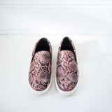 Noah Pink Snake Print Slip On Shoes