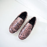 Noah Pink Snake Print Slip On Shoes - HELLO PARRY Australian Fashion Label 