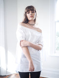 Novelia Tie Sleeve Off-Shoulder Shirt - White - HELLO PARRY Australian Fashion Label 