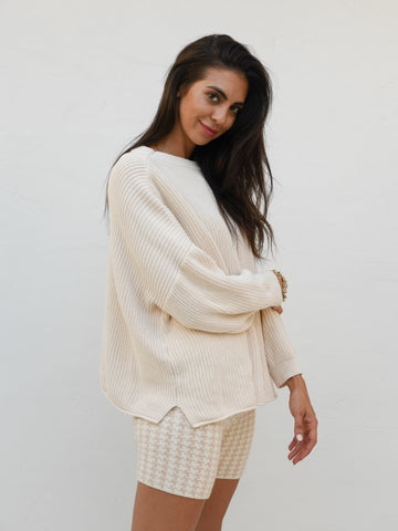 PIA OVERSIZED COTTON KNIT JUMPER- SNOW