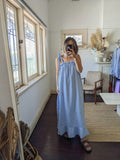 Nadia Floral Maxi Dress - Cornflower Blue