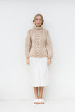 RAYNE HIGH NECK CABLE JUMPER- SAND