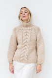 RAYNE HIGH NECK CABLE JUMPER- SAND