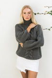 RAYNE HIGH NECK CABLE JUMPER- SMOKE