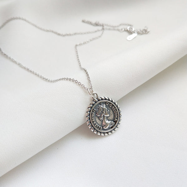 Regina Silver Coin Necklace