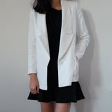 Repeller White Boyfriend Blazer - HELLO PARRY Australian Fashion Label 