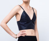 Nicola Triangle Leather Bralette