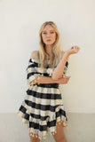 SWEET LULLABY CHECKERED DRESS-BLACK