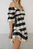 SWEET LULLABY CHECKERED DRESS-BLACK