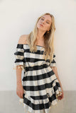 SWEET LULLABY CHECKERED DRESS-BLACK