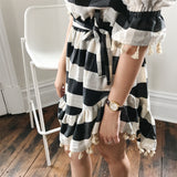 SWEET LULLABY CHECKERED DRESS-BLACK