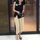 Savannah Irregular Sleeveless Top - Black
