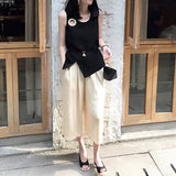 Savannah Irregular Sleeveless Top - Black