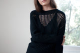 Sawyer Perforated Knit Sweater -Black