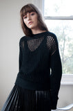 Sawyer Perforated Knit Sweater -Black