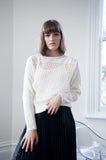 Sawyer Perforated Knit Sweater -White