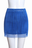 Space Aqua Blue Mesh Skirt
