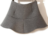 Susie Fluted Neoprene Skirt -Pepper Grey