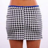 Swallow Tailored Houndstooth Wrap Skirt -Black