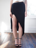 Talia Jersey Maxi Skirt With Thigh Split -BLACK - HELLO PARRY Australian Fashion Label 