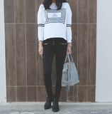 The Square Monochrome Fleece Jumper