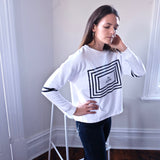 The Square Monochrome Fleece Jumper