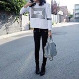 The Square Monochrome Fleece Jumper - HELLO PARRY Australian Fashion Label 