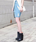 Ultra Distressed Denim skirt